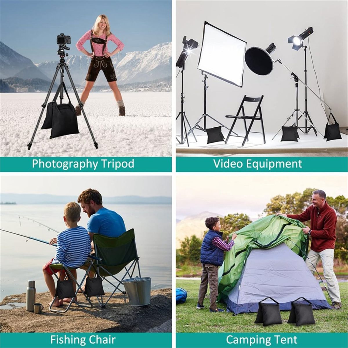Light Stand Sandbag - DT75BG 8 Packs Sandbags Weight Bags