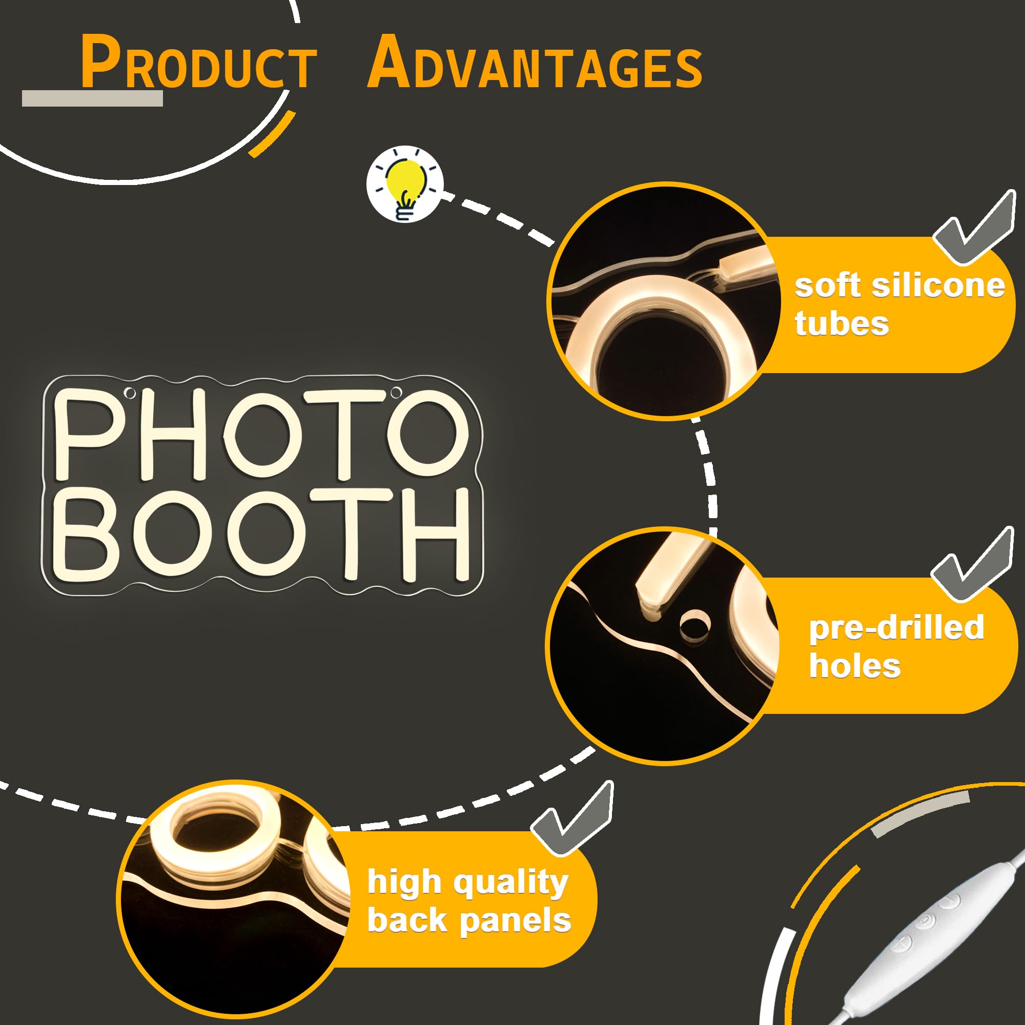 Photo Booth Neon Sign, Dimmabl - Photography Lighting Wedding Reception review and price
