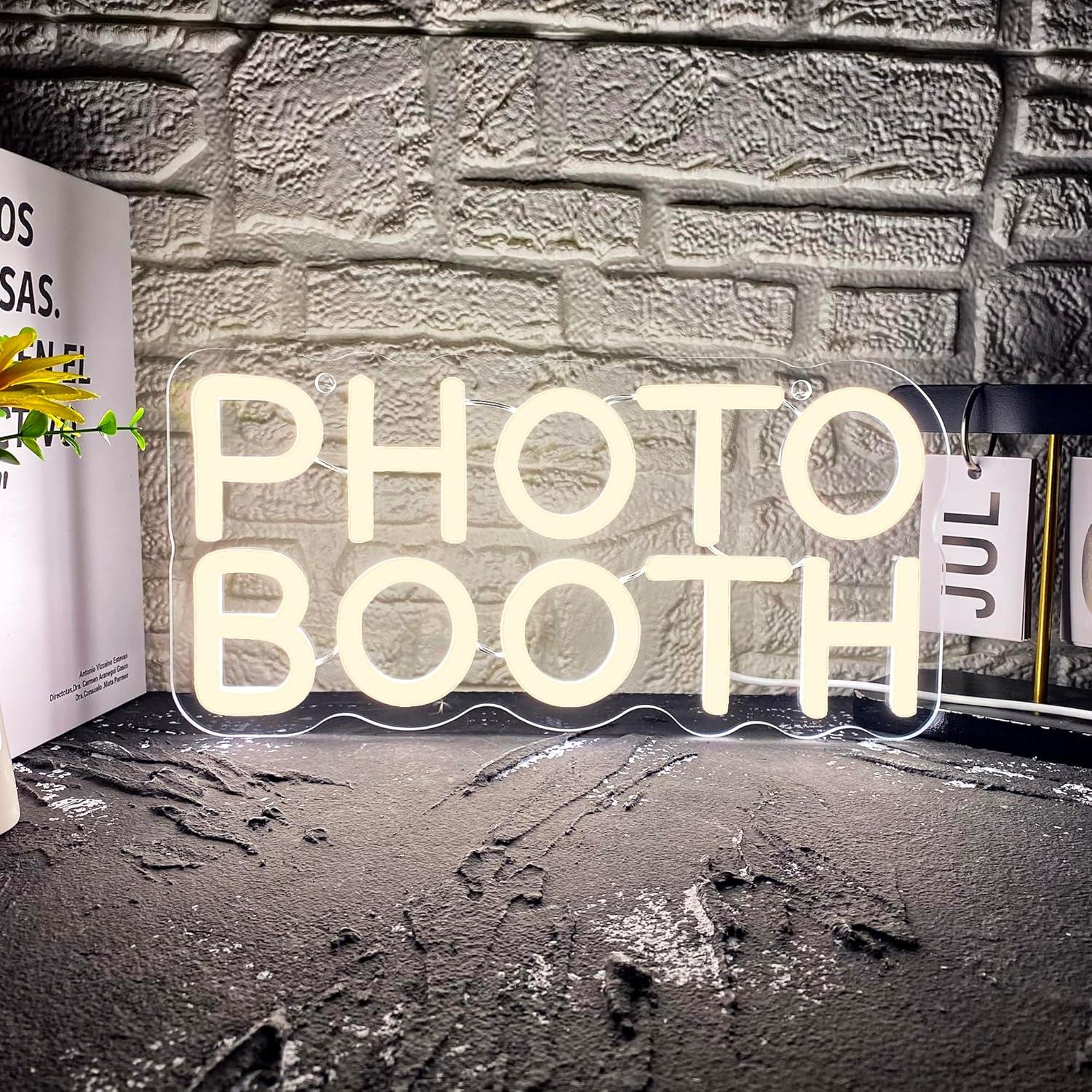 Photo Booth Neon Sign Dimmable - Photography Lighting Wedding Reception review and price